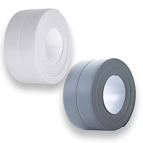 Sykerout 2 Pcs Selbstklebende Dichtband, Dichtband Selbstklebend Waterdichte Tape, Wasserdichtes klebeband, dichtungsband selbstklebend, Fugendichtungsband für Küche, Bad, Badewanne weiß+grau Sykerout 2 Pcs Selbstklebende Dichtband, Dichtband Selbstklebend Waterdichte Tape, Wasserdichtes klebeband, dichtungsband selbstklebend, Fugendichtungsband für Küche, Bad, Badewanne weiß+grau von Sykerout