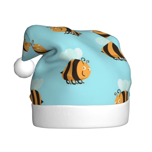 Sylale Cartoon Bee Muster Gedruckt Weihnachtsmützen Erwachsene Xmas Hut Für Weihnachtsgeschenke Neujahr Festlichen Urlaub von Sylale