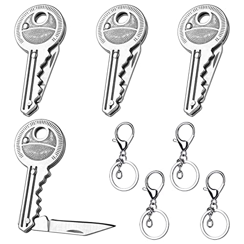 Sylanda 4 Schlüsselanhänger Messer Schlüssel Schlüsselmesser,4 Edelstahl Schlüsselanhänger, Kleines Taschenmesser in Schlüsselform, Klappmesser Geeignet als Brieföffner oder Paketmesser Sylanda 4 Schlüsselanhänger Messer Schlüssel Schlüsselmesser,4 Edelstahl Schlüsselanhänger, Kleines Taschenmesser in Schlüsselform, Klappmesser Geeignet als Brieföffner oder Paketmesser von Sylanda
