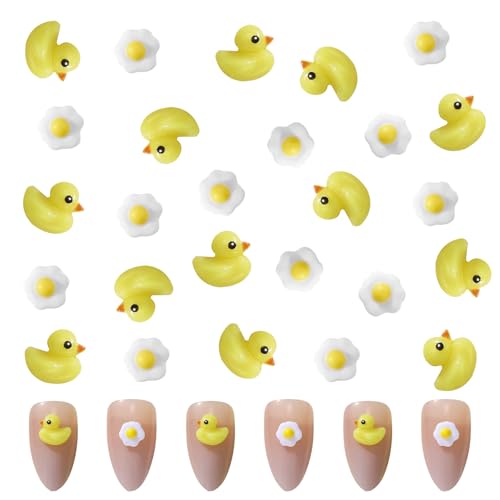 100 Stück Niedliche Ente Nail Art Charms, Cartoon Entenei Kunstharz Nagelschmuck Flatback Nageldekoration für Acrylnägel DIY Craft Zubehör 100 Stück Niedliche Ente Nail Art Charms, Cartoon Entenei Kunstharz Nagelschmuck Flatback Nageldekoration für Acrylnägel DIY Craft Zubehör von Symphonyw
