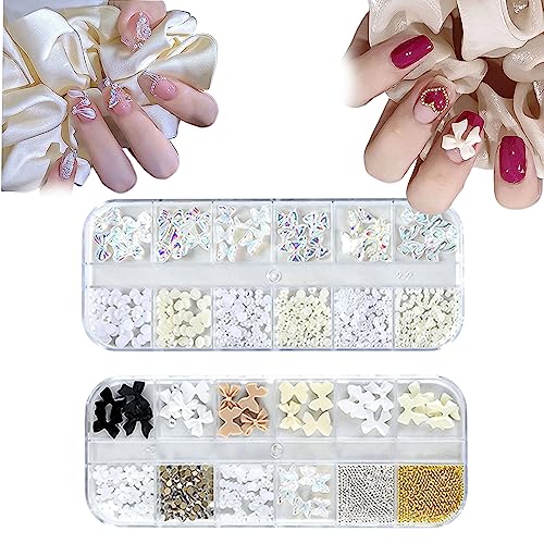3D Nagel Charms, 2 Boxen Multi-Form Aurora Schleife Schmetterling Blume Nail Art Charms Nagelperlen Strass Kaviar Perlen Kristall Nagel Edelsteine für Nail Art Dekoration DIY Handwerk 3D Nagel Charms, 2 Boxen Multi-Form Aurora Schleife Schmetterling Blume Nail Art Charms Nagelperlen Strass Kaviar Perlen Kristall Nagel Edelsteine für Nail Art Dekoration DIY Handwerk von Symphonyw
