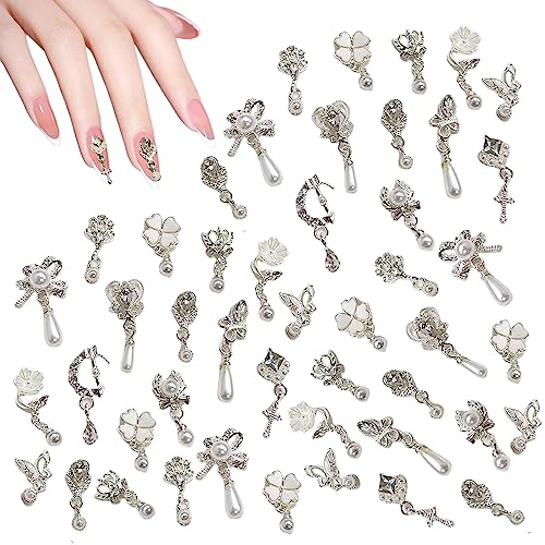 3D Nail Charms, 20 Pcs glänzende Nagel Strass Edelsteine Blume Schmetterling Herz Bogen Dangle Nail Art Charms Silber Metall Nagelschmuck Luxus Nail Art Dekoration für Nail Design DIY Handwerk 3D Nail Charms, 20 Pcs glänzende Nagel Strass Edelsteine Blume Schmetterling Herz Bogen Dangle Nail Art Charms Silber Metall Nagelschmuck Luxus Nail Art Dekoration für Nail Design DIY Handwerk von Symphonyw