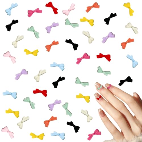 3D Schleifen Nagel Dekorations, 200 Stück Bow Nail art Charms, Nagelkunst Strasssteine Edelstein Nagelschmuck für Nail Art Design DIY Schmuckherstellung (10 Farbe) von Symphonyw