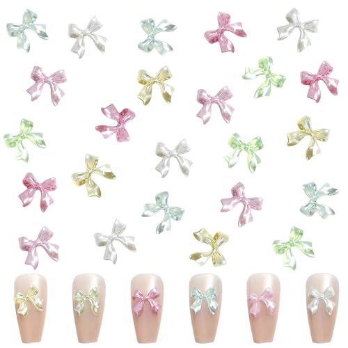 3D Schleifen Nagel Dekorations, 200 Stück Bow Nail art Charms, Nagelkunst Strasssteine Edelstein Nagelschmuck für Nail Art Design DIY Schmuckherstellung (6 Farbe B) von Symphonyw