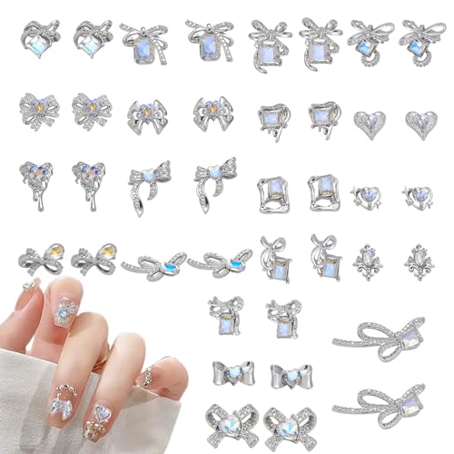 Luxus Strasssteine Nägel Edelsteine, 40 Stück Metall Schleifen Herz Nagel Steinchen, Legierungs Nagel Kunst Schmuck Nail Glitzersteine Nageldesign Zubehör Luxus Strasssteine Nägel Edelsteine, 40 Stück Metall Schleifen Herz Nagel Steinchen, Legierungs Nagel Kunst Schmuck Nail Glitzersteine Nageldesign Zubehör von Symphonyw