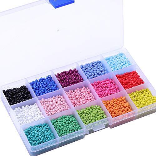 Mini-Glasperlen, 15 Farben, 3 mm, Glas-Rocailles, lose Abstandsperlen zum Basteln von Schmuck Mini-Glasperlen, 15 Farben, 3 mm, Glas-Rocailles, lose Abstandsperlen zum Basteln von Schmuck von Symphonyw