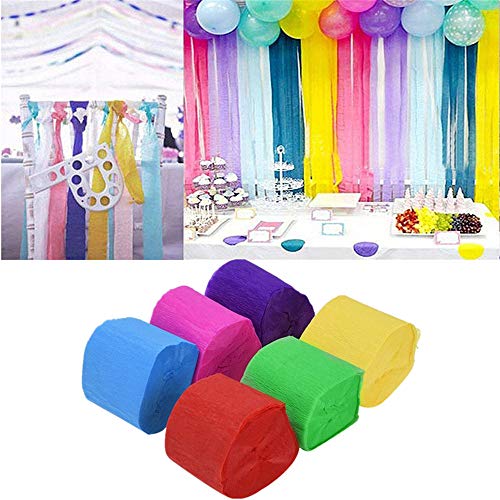 Party-Krepppapier, 6 Rollen, verschiedene Farben, Party-Dekoration, Papierrollen für Geburtstag, Hochzeit Party-Krepppapier, 6 Rollen, verschiedene Farben, Party-Dekoration, Papierrollen für Geburtstag, Hochzeit von Symphonyw