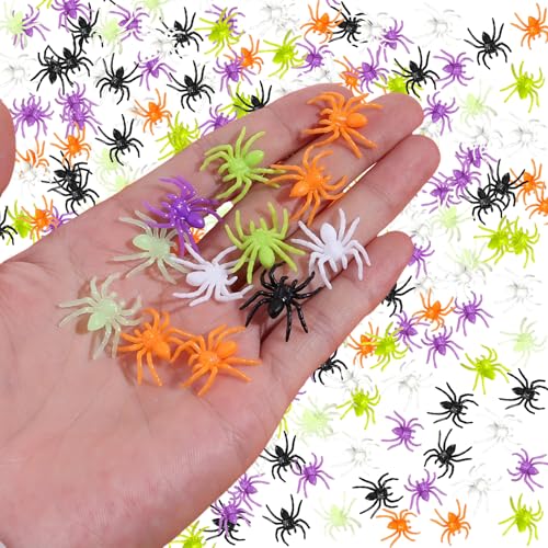 Realistische Plastik Spinne,150 Stück Gefälschte Spinnendekoration Halloween Dekorations,Realistisches Spaßspielzeug Streich-Requisiten, Simuliertes Insektenspielzeug (Bunt) von Symphonyw