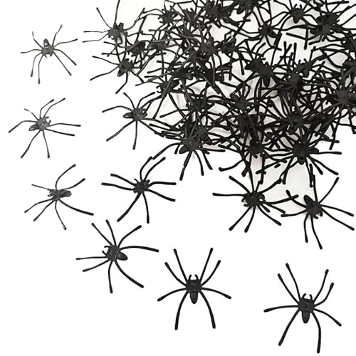 Realistische Plastik Spinne,150 Stück Gefälschte Spinnendekoration Halloween Dekorations,Realistisches Spaßspielzeug Streich-Requisiten, Simuliertes Insektenspielzeug (Schwarz) von Symphonyw