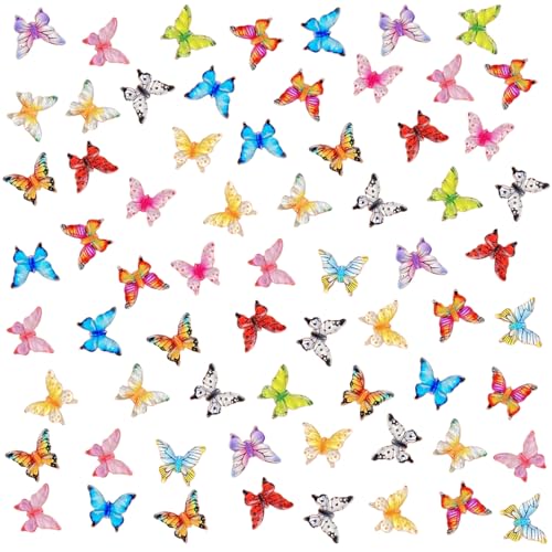 Schmetterling Nagel Charms, 100 Stück 3D Butterfly Nageldesign Zubehör Glitzersteine Luminous Nagelkunst Strasssteine Nagel Edelsteine für Mädchen Frauen DIY Deko (Schmetterling) von Symphonyw