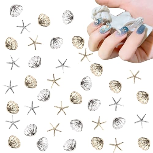 Sommer Strand Nagel Charms, 80 Stück Muschel Seestern Studs Metall Charms für Nägel, Gold Nagel Strass Perlen Ocean Theme Designs für Frauen DIY Nagel Zubehör Maniküre Dekoration Sommer Strand Nagel Charms, 80 Stück Muschel Seestern Studs Metall Charms für Nägel, Gold Nagel Strass Perlen Ocean Theme Designs für Frauen DIY Nagel Zubehör Maniküre Dekoration von Symphonyw