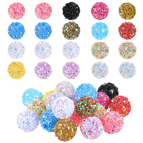 20 Stück Paillettenperlen für Perlenstifte, Glitzer, Süßigkeiten, Kaugummi, Abstandshalter, große Kaugummi-Abstandshalter, Brennperlen für DIY-Stifte, Schlüsselanhänger, Armbänder von SynHHergyx