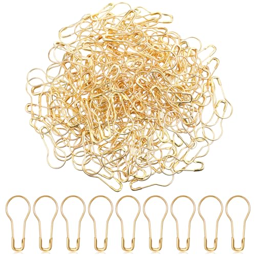 500 Stück Sicherheitsnadeln, Gold Metall Calabash Pin Maschenmarkierer Mini Birne Sicherheitsnadeln für DIY Fertigkeit, Basteln, Nähen von Kleidung, Wohnaccessoires von SynHHergyx