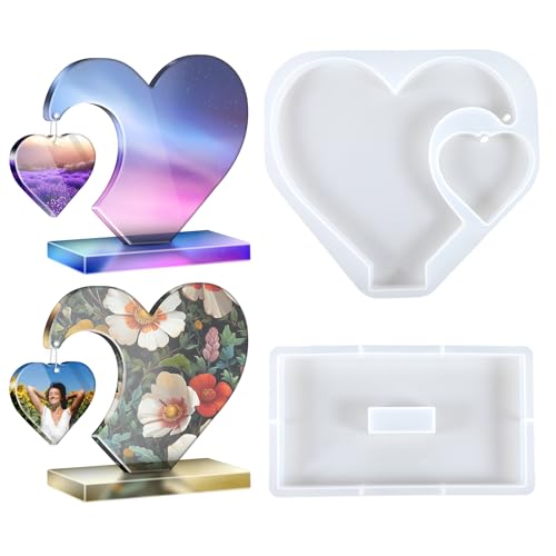 Herz-Harzform, Herzform, Silikon, Epoxidharz, Bilderrahmen, Formen, Basteln mit Sockel, Harzform für Heimwerker, Valentinstag, Geschenke, Heimtischdekorationen Herz-Harzform, Herzform, Silikon, Epoxidharz, Bilderrahmen, Formen, Basteln mit Sockel, Harzform für Heimwerker, Valentinstag, Geschenke, Heimtischdekorationen von SynHHergyx