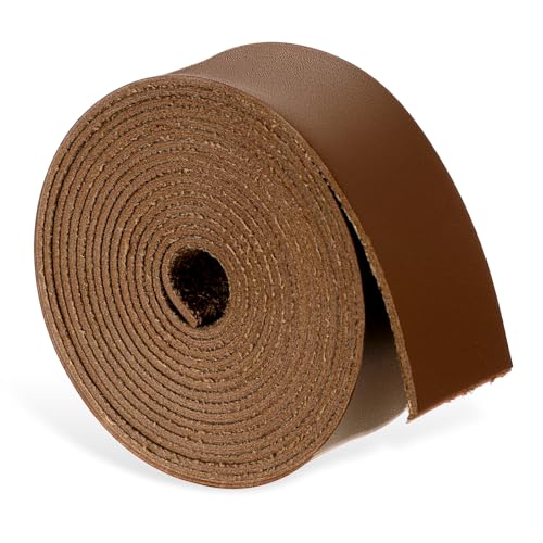 Lederband Braun Lederstreifen Flach Lederband Vintage Lederriemen für DIY Taschengurte Haustierhalsbänder Möbelgriffe Breite 25mm / Länge 1.8m von SynHHergyx