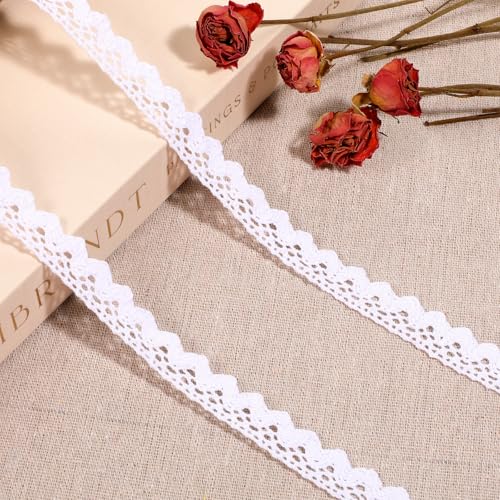 Spitzenband, 0.6cm Wide 9m Long Weiß Dekoband Vintage Spitzenstoff Spitzenband Häkelspitze Spitzenborte für DIY Nähen, Handwerk, Scrapbooking, Geschenkverpackungen, Hochzeit Deko Spitzenband, 0.6cm Wide 9m Long Weiß Dekoband Vintage Spitzenstoff Spitzenband Häkelspitze Spitzenborte für DIY Nähen, Handwerk, Scrapbooking, Geschenkverpackungen, Hochzeit Deko von SynHHergyx