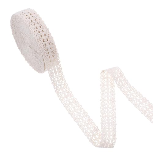 Spitzenband, 2,5 cm breit, 9,1 m, beige, Vintage-Baumwoll-Spitzenborte zum Nähen, dekorativer gehäkelter Lac-Stoff für Bastelarbeiten, Geschenkverpackungen, Scrapbooking, Hochzeit, Heimdekoration Spitzenband, 2,5 cm breit, 9,1 m, beige, Vintage-Baumwoll-Spitzenborte zum Nähen, dekorativer gehäkelter Lac-Stoff für Bastelarbeiten, Geschenkverpackungen, Scrapbooking, Hochzeit, Heimdekoration von SynHHergyx