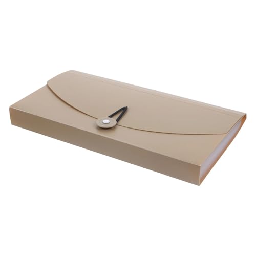Erweitern Dateiordner 13 Taschen, einfacher Dokumentenordner, tragbar, Gummiband, Kunststoff, erweiterbar, Akkordeon-Dateiordner-Organizer Dokumentenmappe(Khaki26.00X14.00X3.2) von SynapSYA