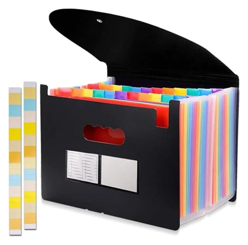Erweitern Dateiordner 24/60 Taschen-Akkordeon-Dokumenten-Organizer, Organizer for Briefpapier, A4-Format, erweiterbarer Kunststoff-Akkordeon-Organizer Dokumentenmappe(24 grids) von SynapSYA