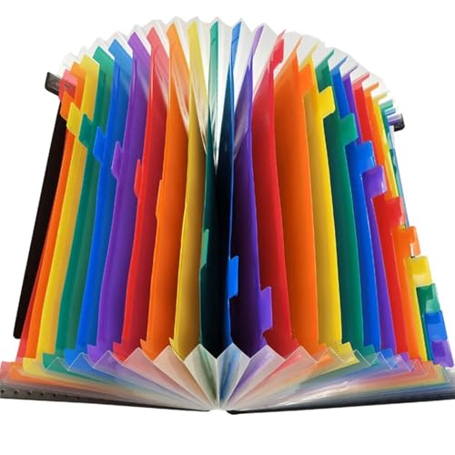Erweitern Dateiordner 24-lagige Regenbogen-Akkordeon-Erweiterungsdateiordner-Klassifizierung, Testpapier, Dokument, Lebenslauf, Bürobedarf, A4-Datei-Organizer-Tasche Dokumentenmappe(Rainbow) von SynapSYA
