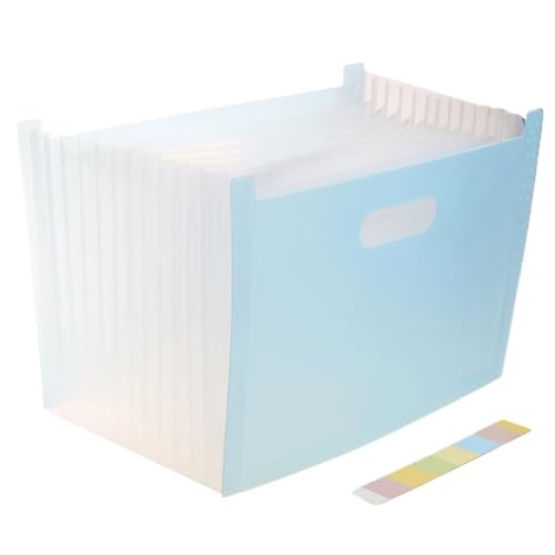 Erweitern Dateiordner A4-Akkordeon-Ordner, klare Index-Etiketten, erweiterbarer Dokumentenordner, Datei-Organizer, Schreibtisch-Management for Büro-Aktenschrank Dokumentenmappe(Blue) von SynapSYA