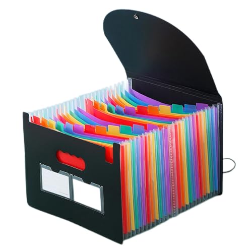 Erweitern Dateiordner A4-Akkordeon-Ordner mit 13/25 Fächern, erweiterbare Aktenbox, monatlicher Rechnungsbeleg-Organizer for Klassenzimmer, Heimbüro und Reisen Dokumentenmappe(25 Pockets) von SynapSYA