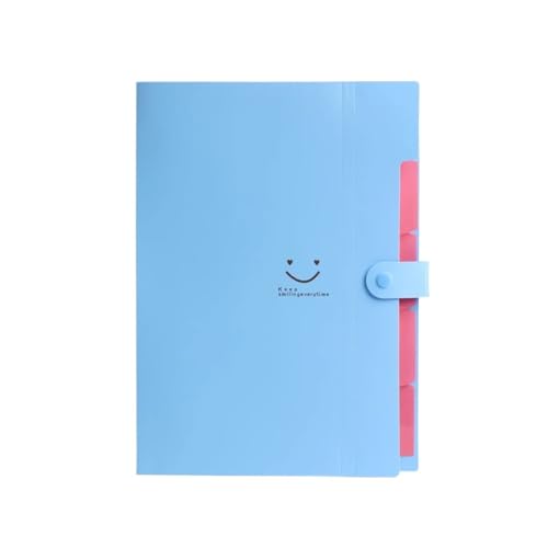 Erweitern Dateiordner A4-Dokumentenaufbewahrungstaschen, 5-seitige klassische Akkordeon-Aktenordner mit Kunststoffmaterial und Testrollenhalter Dokumentenmappe(Blue) von SynapSYA