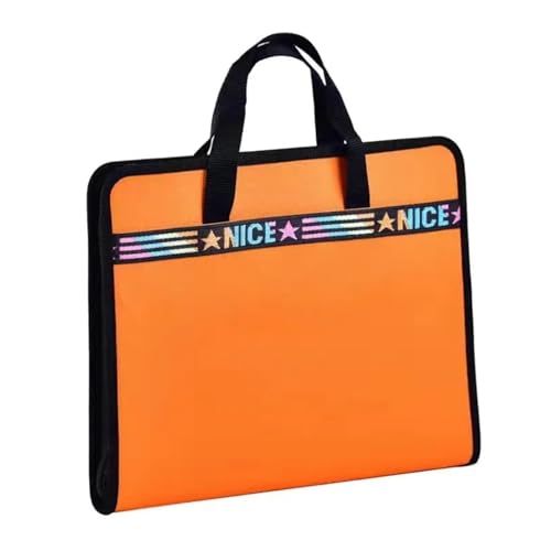 Erweitern Dateiordner Akkordeon-Aktenordner mit 13 Fächern, erweiterbarer Aktenordner mit Griffen, tragbarer A4-Dokumentenablagekasten aus Segeltuch, Desktop-Organizer Dokumentenmappe(Orange) von SynapSYA