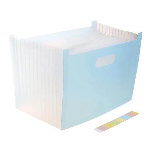 Erweitern Dateiordner Erweiterbarer Akkordeon-Ordner, A4-Aktenordner, Dokumenten-Organizer, max. 2000 Blatt, tragbare Griffe for Schule, Büro, Zuhause Dokumentenmappe(Blue) von SynapSYA