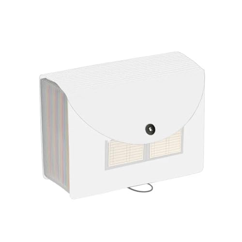 Erweitern Dateiordner Fächermappe mit 13/24 Taschen, Akkordeon, A4-Letter-Format, tragbarer Dokumenten-Organizer mit farbigen Registern for Studenten Dokumentenmappe(24 Pocket-WT) von SynapSYA