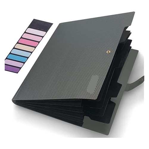 Erweitern Dateiordner Fächermappe mit 5 Fächern for Dokumente, tragbarer Papier-Organizer for Schulbürobedarf im A4-Format Dokumentenmappe(Grey) von SynapSYA