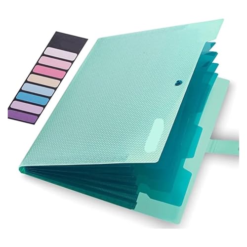 Erweitern Dateiordner Fächermappe mit 5 Fächern for Dokumente, tragbarer Papier-Organizer for Schulbürobedarf im A4-Format Dokumentenmappe(Light green) von SynapSYA