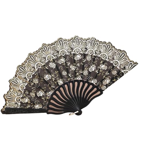 Hochzeitsfächer 1Pcs Kork Fan Retro Folding Fan Make-Up Hand Gehalten Fan Boho Holz Folding Fan Hause Dekoration(Color6) von SynapSYA