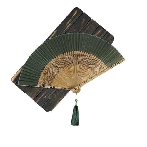 Hochzeitsfächer Holz Bambus Faltfächer Retro Seide Handfächer Hochzeit Party Permance Dance Fans Kunsthandwerk Heimdekoration(Color 12) von SynapSYA