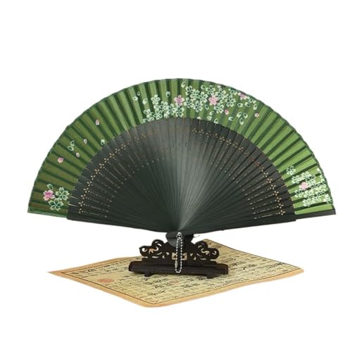 Hochzeitsfächer Holz Bambus Faltfächer Retro Seide Handfächer Hochzeit Party Permance Dance Fans Kunsthandwerk Heimdekoration(Color 5) von SynapSYA