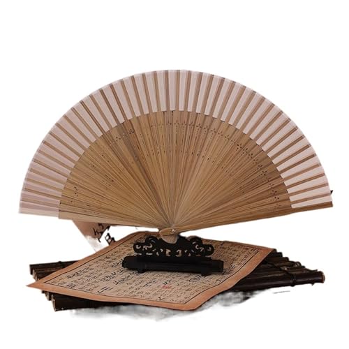 Hochzeitsfächer Holz Bambus Faltfächer Retro Seide Handfächer Hochzeit Party Permance Dance Fans Kunsthandwerk Heimdekoration(Color 8) von SynapSYA