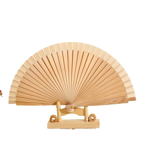 Hochzeitsfächer Holz Foldings Fan Solide Farbe Plain Klassische Vintage Holz Hand Fan for Tanz(Color 1) von SynapSYA