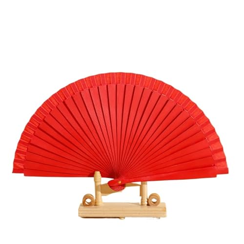 Hochzeitsfächer Holz Foldings Fan Solide Farbe Plain Klassische Vintage Holz Hand Fan for Tanz(Color 8) von SynapSYA