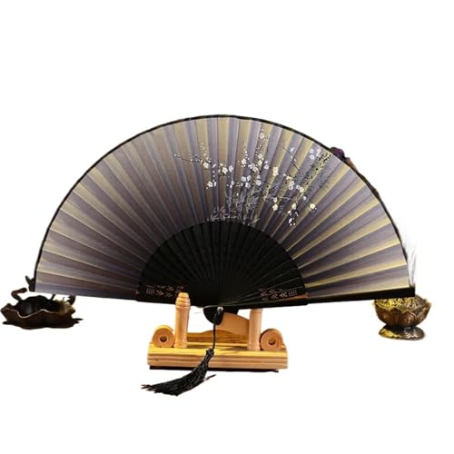 Hochzeitsfächer Klassischer Tanz-Faltfächer mit Quaste, eleganter Damenfächer, Holzschaft(Color 17) von SynapSYA