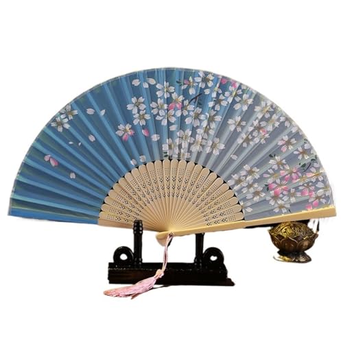 Hochzeitsfächer Klassischer Tanz-Faltfächer mit Quaste, eleganter Damenfächer, Holzschaft(Color 21) von SynapSYA