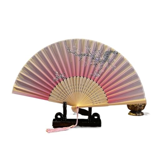 Hochzeitsfächer Klassischer Tanz-Faltfächer mit Quaste, eleganter Damenfächer, Holzschaft(Color 6) von SynapSYA