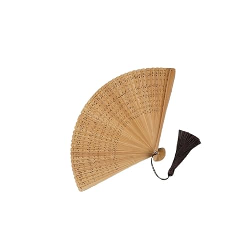 Hochzeitsfächer Retro-Faltfächer aus Bambus, hohl, geschnitzt, Bambus, for Damen, Tanz, Hochzeit, Reisen, tragbar, Basteln, tägliche Heimdekoration(Style 9) von SynapSYA