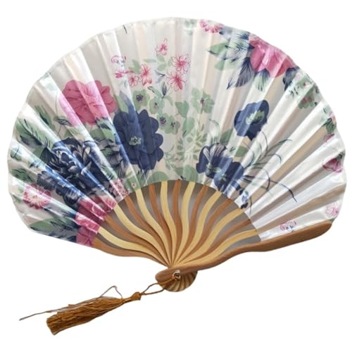 Hochzeitsfächer Seidenfächer, Bambus-Faltfächer, Vintage, wellenförmiger Kieltanz, Handfächer, Basteln, Heimdekoration, Ornamente(Color 6) von SynapSYA