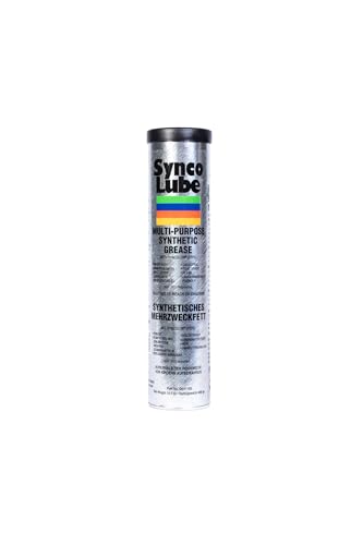 Super Synco Lube 41150 - Synthetisches Mehrzweckfett NLGI 2 mit PTFE (Syncolon) - Hochleistungs-Schmierfett für Lager, Gelenke & Maschinen - 400g Kartusche von Synco Lube
