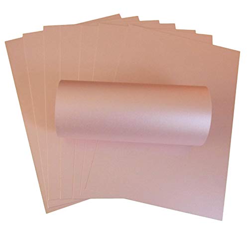 10 Blatt Rose Silber Pink A4 Karton Perlglanz schimmernd dekorativ doppelseitig 300 g/m² von Syntego