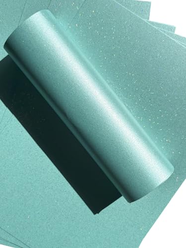 10 Blatt A4 Meeresblau Schillernder Glitzerkarton Hochwertiger 300 g/m² Karton zum Basteln und Kartenmachen von Syntego