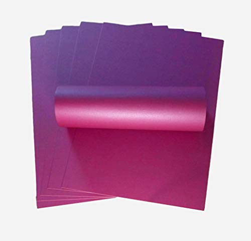 10 Blatt A4 Wildberry Purple Perlglanz-Karton, dekorativ, 300 g/m², einseitig von Syntego