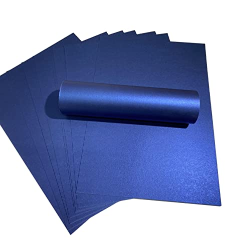 10 Blatt Königsfarben Perlglanz A4 Karton, dekorativ, 300 g/m², doppelseitig (Königsblau) von Syntego