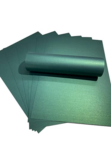 10 Blatt Königsfarben Perlglanz A4 Karton, dekorativ, 300 g/m², doppelseitig (Königsgrün) von Syntego
