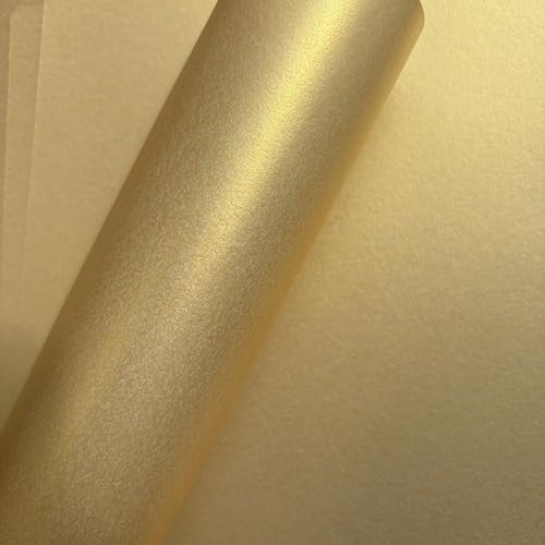 10 x A4-Karton, Perlglanz, 250 g/m², doppelseitig. Ideal zum Basteln, für Weihnachten und Scrapbooking, Gold von Syntego